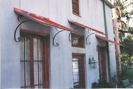 Copper Straight Awning - Wrought Iron Side - #Awn15