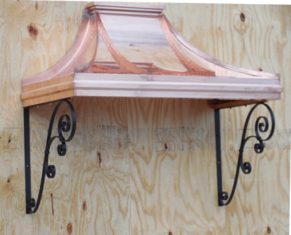Copper Sweep Awning with Scrolls - #Awn66