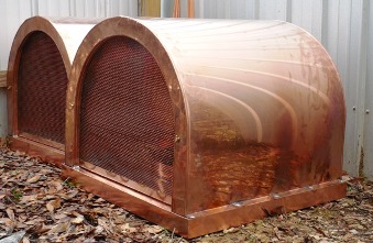 Round Top Chimney Cap Copper with screen